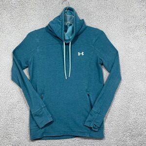 Under Armour Sweatshirt Womens Medium‎ Green Funnel Neck Loose Pullover Sweater